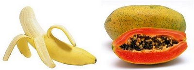 platano y papaya