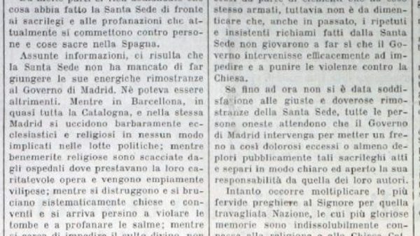 L'Osservatore Romano, 10 de agosto de 1936.