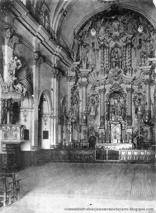 Alcoy. Interior de la iglesia de San Mauro y San Francisco a principios del siglo XX.