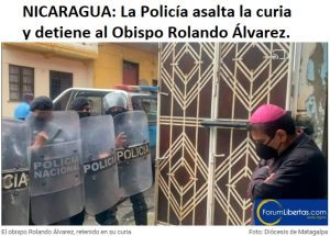 Detención Obispo Nicaragua Rolando Álvarez