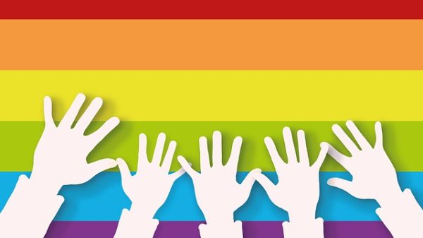 contra la ideología de género. Bandera arco iris