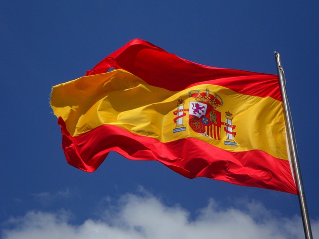 España autodestrucción. Foto bandera de España